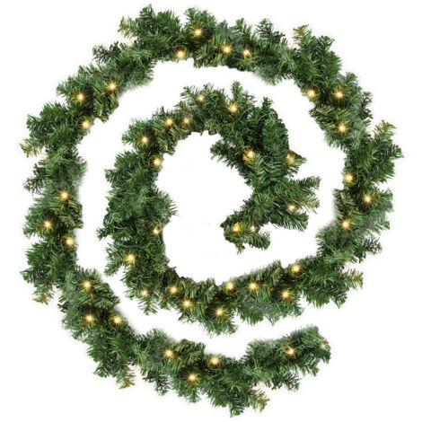 Wolketon Guirnalda de Navidad Guirnalda de Navidad Guirnalda de abeto Guirnalda artificial de interior y exterior 5m 100 LEDs