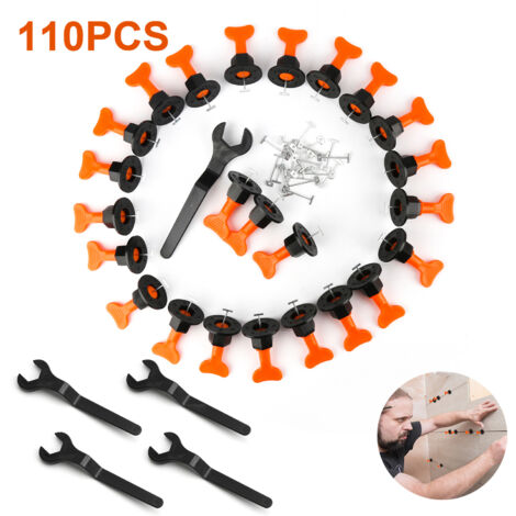 Wolketon Kit De Sistema De Nivelación De Baldosas. 110Pz Espaciadores De Niveladores De Baldosas Reutilizables Con 4Pz Llaves Especiales