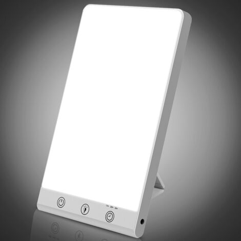 Wolketon Lampada per terapia della luce. 11.000 lux. lampada a luce diurna con timer e luminosità regolabile. LED senza raggi UV. funzione di memoria. dimensioni compatte. luce bianca fredda