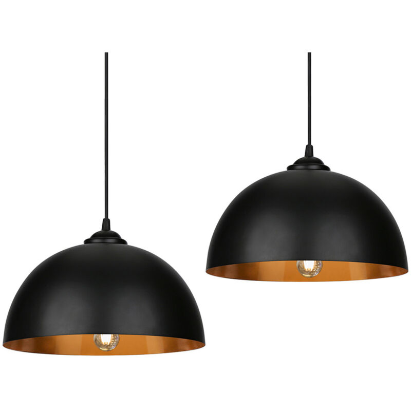 Wolketon Lámpara colgante, 2 lámparas colgantes retro de metal, lámpara colgante LED industrial vintage para casquillo E27, sin bombilla.