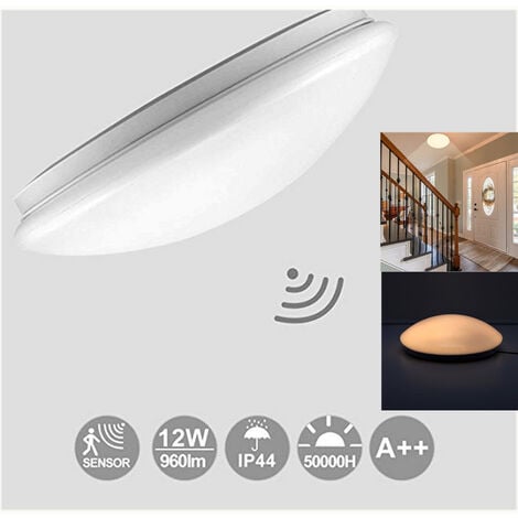 Außen-Deckenlampe LED Sensor Decken-Leuchte 12W Bewegungsmelder Bad-Lampen 