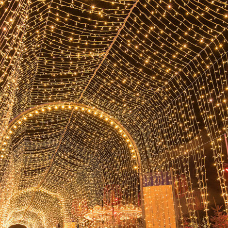 Wolketon LED Lichterkette.Lichterkette 8 Modi Außenbeleuchtung Wasserdichte mit Fernbedienung und Timer für Zimmer Weihnachten Dekoration.30M 300LEDs(Warmweiß）