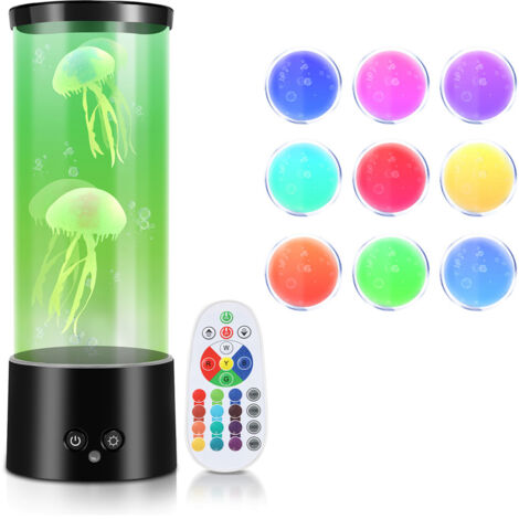Wolketon LED Meduse luci notturne Lampada Lava Luce Lampada da tavolo Creativa Camera da letto RGB Artificiale