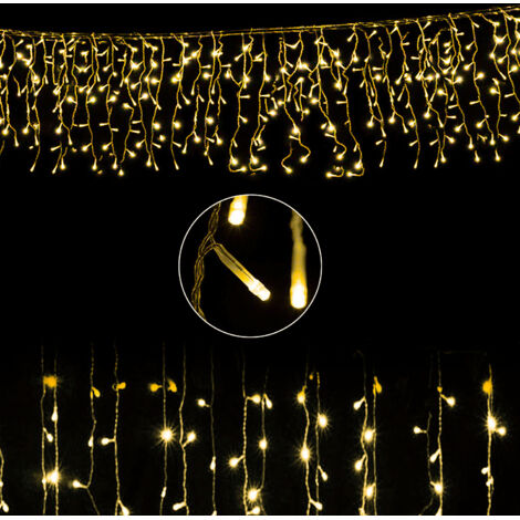 Wolketon Lichterkette LED Eisregen 8 Betriebsarten LED Lichtervorhang für Innenausstattung Außenbereich Schlafzimmer Hochzeit Weihnachten Party.15M 400LEDs(Kaltesweiß)