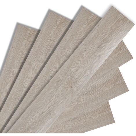 Wolketon Listelli autoadesivi per pavimenti in PVC - Confezione da 56 listelli autoadesivi in vinile - 8 m² - Rovere bianco