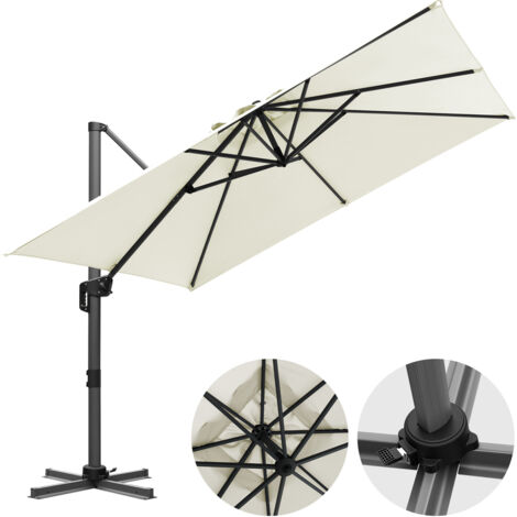 Wolketon Ombrellone ecru Ø300 cm – Elegante per terrazza e giardino