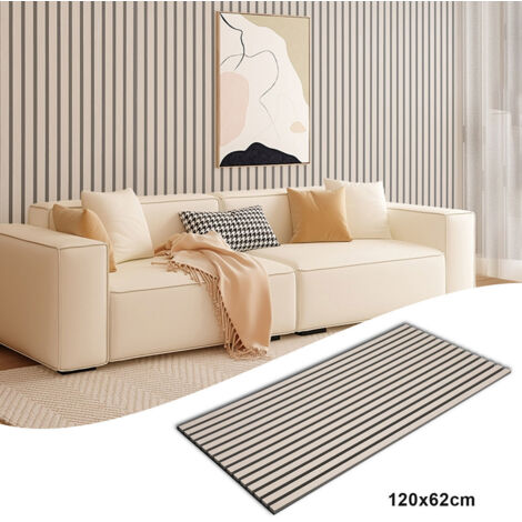 Wolketon Pannello acustico Rivestimento murale in MDF Pannello murale acustico naturale Pannelli murali moderni 120x60x2,1 cm Legno di quercia