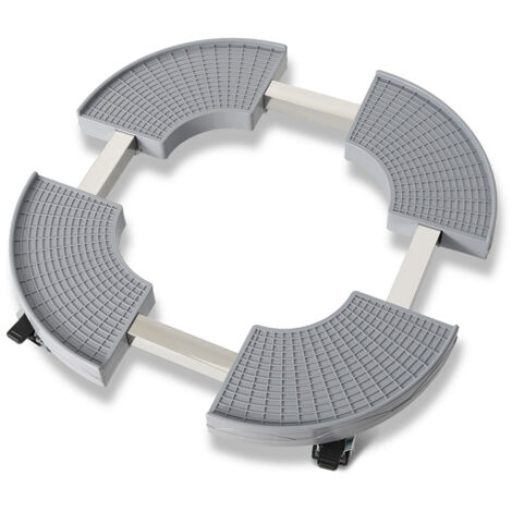 Wolketon Pflanzenroller Rund, Rolluntersetzer Einstellbar Ø38-54cm, Tragkraft 200kg, Grau Blumenroller mit 360° Drehbare Rädern