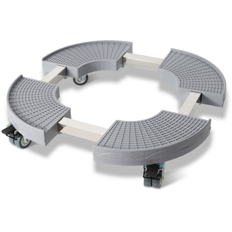 Wolketon Pflanzenroller Rund, Rolluntersetzer Einstellbar Ø38-54cm, Tragkraft 200kg, Grau Blumenroller mit 360° Drehbare Rädern