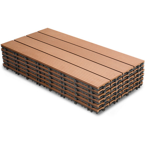 Wolketon Piastrelle per terrazza, set da 110 pezzi per terrazza da giardino, antracite, 30 x 30 cm - 10 m²