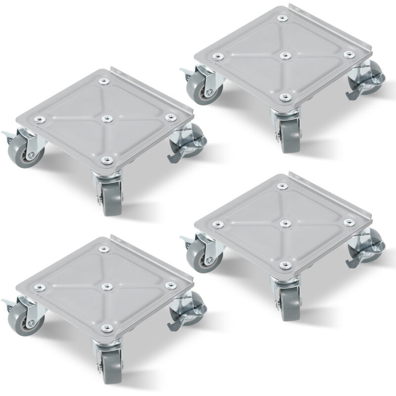 Wolketon plateau Roulant 4pcs Lève-meubles acier Charge max 500 kg Planche à roulettes Transporteur de meubles pour tous les sols Aide au transport