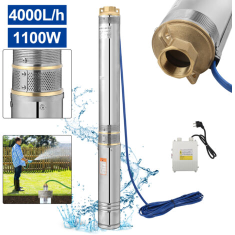 Wolketon Pompa sommersa per pozzi profondi 4 m3/h in acciaio inossidabile impermeabile 1,1 kW
