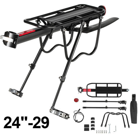 Wolketon Portaequipajes trasero universal para bicicleta con reflector y guardabarros – Carga máxima 50 kg