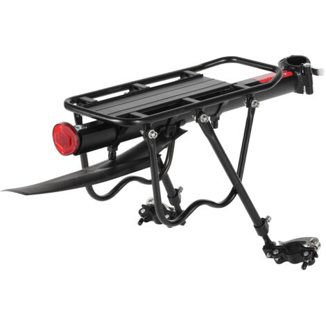 Wolketon Porte-bagage vélo universel en aluminium avec garde-boue et réflecteur – Fixation tige de selle Capacité 50 kg