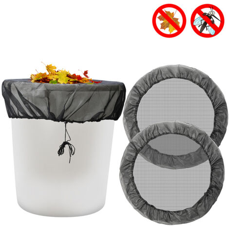 Wolketon Red para barril de lluvia de 95 cm, juego de 2 unidades: red de cobertura con cordón ajustable, protección contra hojas y mosquitos