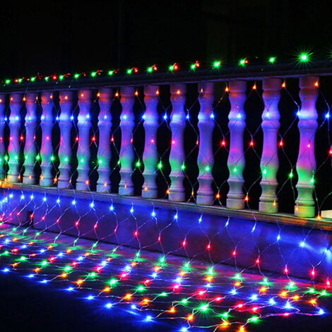 Wolketon Rete luminosa a LED Illuminazione a catena 8 modalità IP44 Festa di Natale all'esterno all'interno RGB 2x2M
