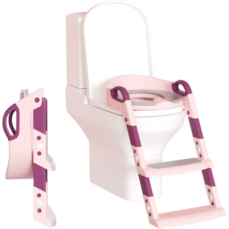 Wolketon Riduttore per wc per bambini pieghevole e regolabile con gradini Comodo sedile per wc per bambini
