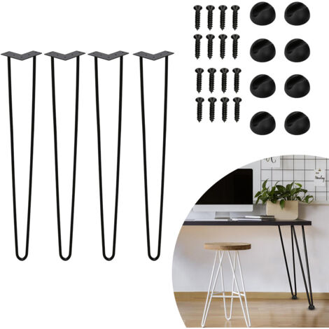Wolketon Set di 4 gambe a forcella Telaio del tavolo Corridori del tavolo Gambe Tavolo da pranzo Gamba del tavolo Harpins 2 montanti Nero - 72 cm