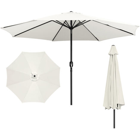 Wolketon Sonnenschirm Ø350cm, Gartenschirm, ohne knickbar, Schirmtuch mit PA-Beschichtung, UV-Schutz bis UPF 50+, ohne Ständer, Beige