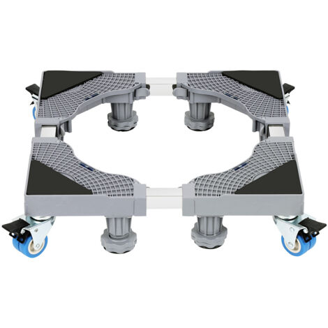 Wolketon Soporte Lavadora Ajustable Nevera Secadora Rodillo Soporte 40-68cm Carga 8 patas 4 ruedas Máxima 800kg