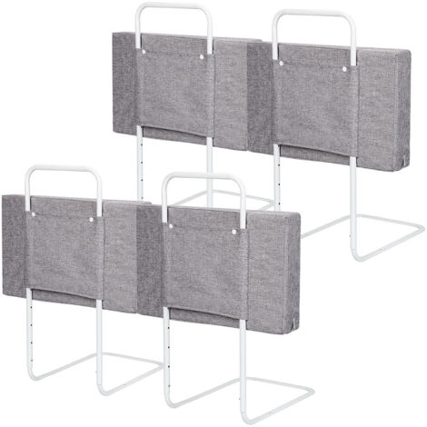 Wolketon Sponde per lettino per bambini 3x50 cm, Sponde per letto di sicurezza per bambini da 150 cm, Altezza regolabile, Struttura letto, Grigio 28 cm