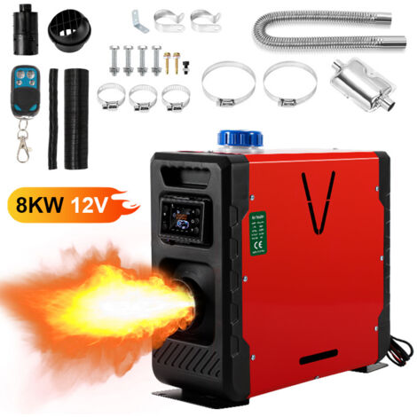 Wolketon Standheizung Diesel 12KW 8kW Auto Kraftstoff Diesel Standheizung Ölheizung Ölheizgerät Luftheizung Air Diesel Dieselheizung Verbrennungsheizung mit LCD-Display & Fernbedienung Mit Blueto