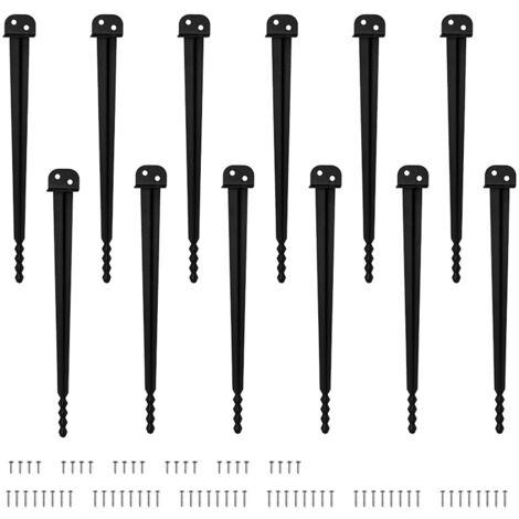 Wolketon Supporto da infissione 12 pz, 500 mm, 40 mm, verniciato a polvere, per pali in legno, recinzione e giardino