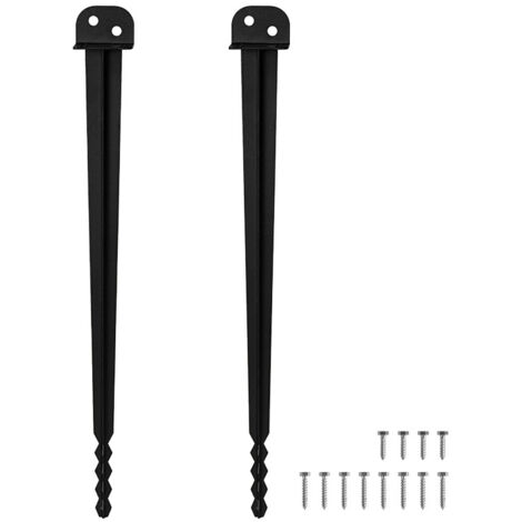 Wolketon Supporto da infissione 2 pz, 500 mm, 40 mm, verniciato a polvere, per pali in legno, recinzione e giardino
