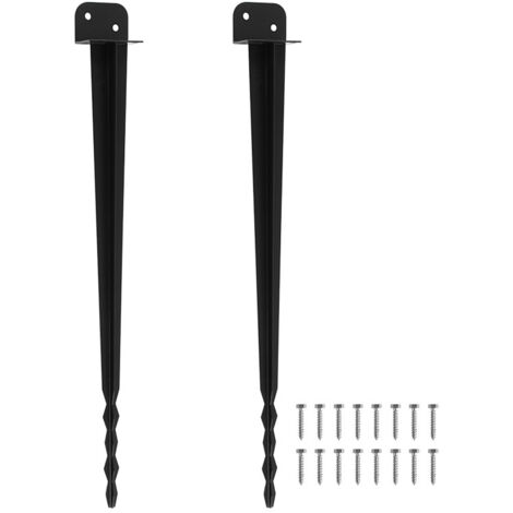 Wolketon Supporto da infissione 2 pz, 700 mm, 55 mm, verniciato a polvere, per pali in legno, recinzione e giardino