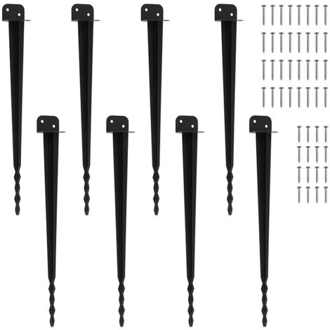 Wolketon Supporto da infissione 8 pz, 700 mm, 55 mm, verniciato a polvere, per pali in legno, recinzione e giardino