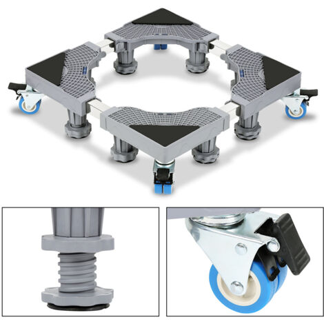 Wolketon Supporto per lavatrice Base per Lavatrice Regolabile Base per Lavatrice Regolabile 41-64 cm 8 piedi + 4 ruote