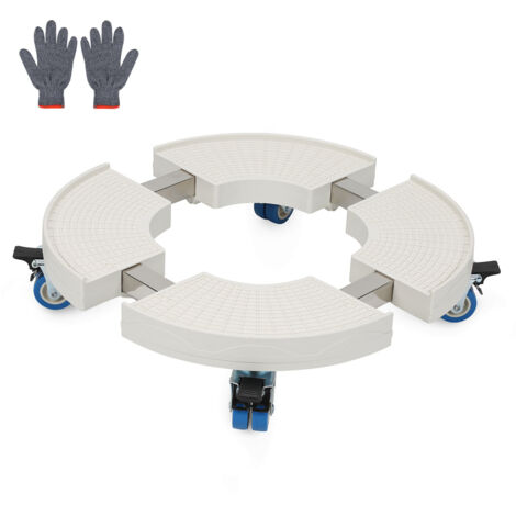 Wolketon Supporto per Piante Rotondo Ø38-52 cm, Ruote Girevoli 360°, Capacità 200 kg, Carrello per Vasi Interno & Esterno