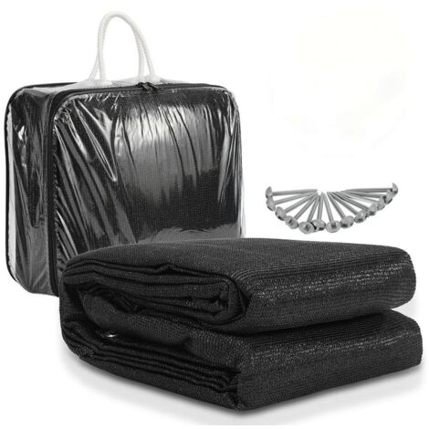 Wolketon Tapis d'extérieur Tapis de Tente Tapis de Voyage de Camping Tapis de Auvent Caravane 250X600cm Noir