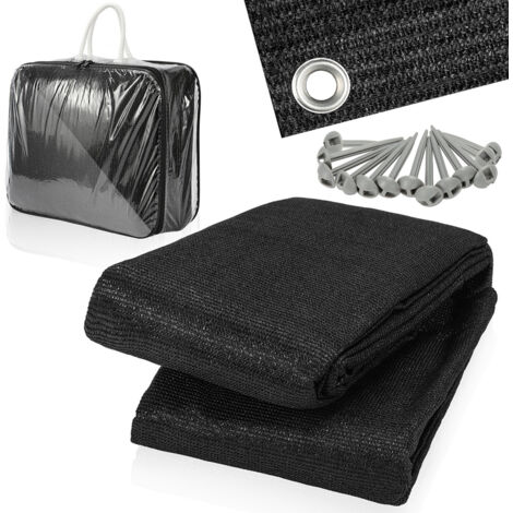 Wolketon Tapis d'extérieur Tapis de Tente Tapis de Voyage de Camping Tapis de Auvent Caravane 400X600cm Noir