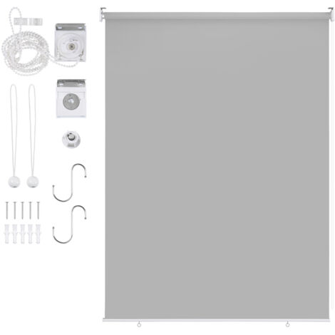 Wolketon Tenda verticale Tenda da esterno per balcone Tenda a rullo Schermo retrattile da esterno Protezione solare 140x240CM Grigio