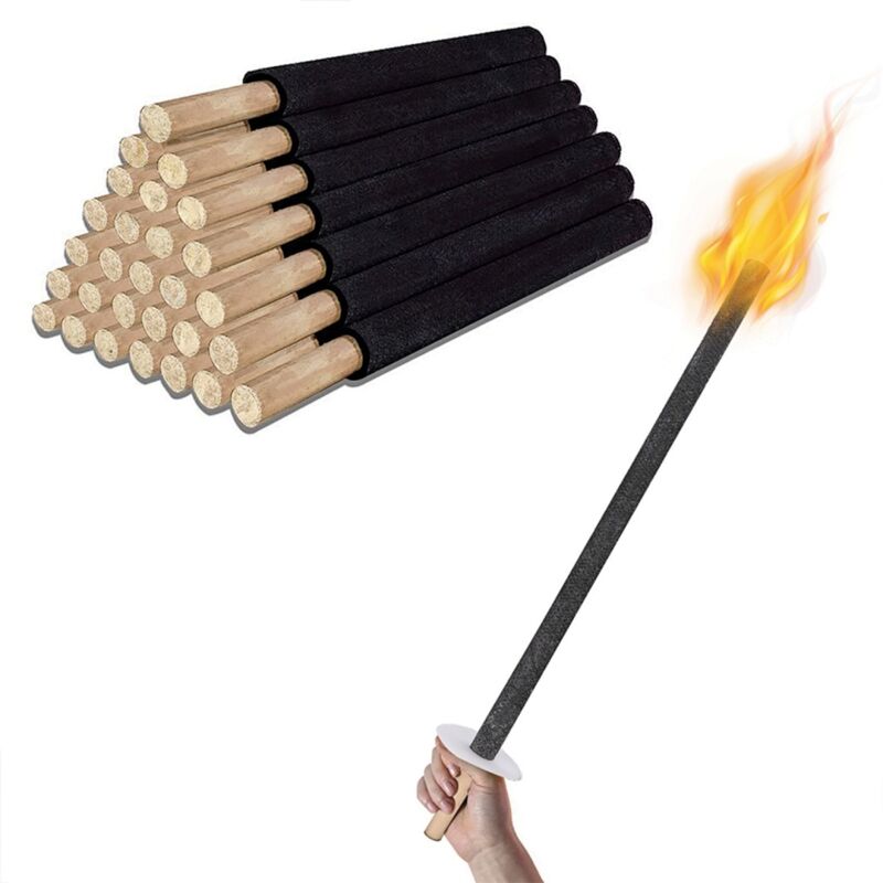 Wolketon Torche de jardin en lot de 50 flambeaux en bambou avec mèche éclairage d'ambiance