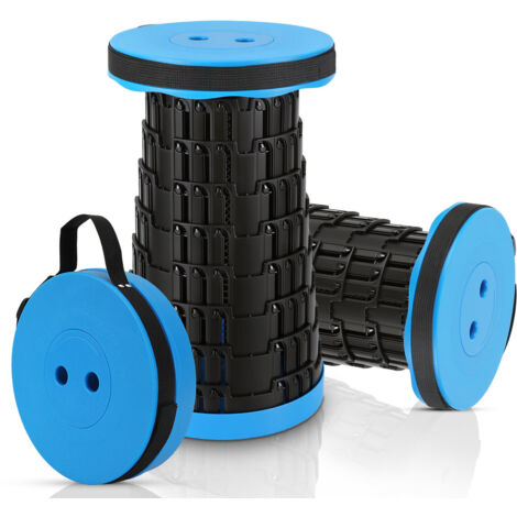 Wolketon Tragbarer Klappstuhl Kompakt Leichte Teleskop 150kg Outdoor Klapphocker Tragbar.Blau