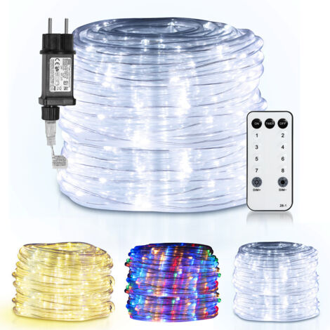 Wolketon Tubo de luz LED para interior/exterior Lámpara de luz blanca de cadena para decoración de bodas 20m