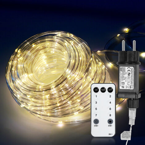 Wolketon Tubo de Luz LED para Interior/Exterior para Decoración de Bodas Blanco Tubo Caliente 10m