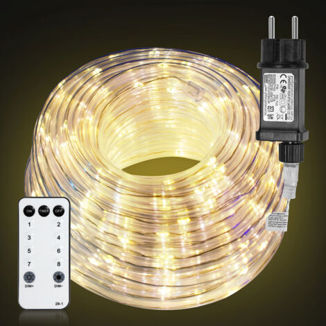 Wolketon Tubo de Luz LED para Interior/Exterior para Decoración de Bodas con Cadena Blanco Tubo Caliente 20m