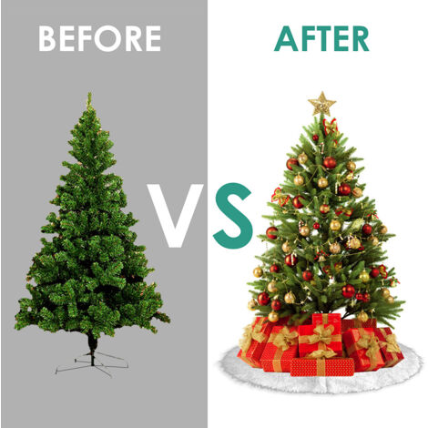Wolketon Weihnachtsbaumdecke Reinweißer Weihnachtsbaum Plüschbaum Rock Weihnachtsbaum Rock Weihnachtsbaumrock 122cm