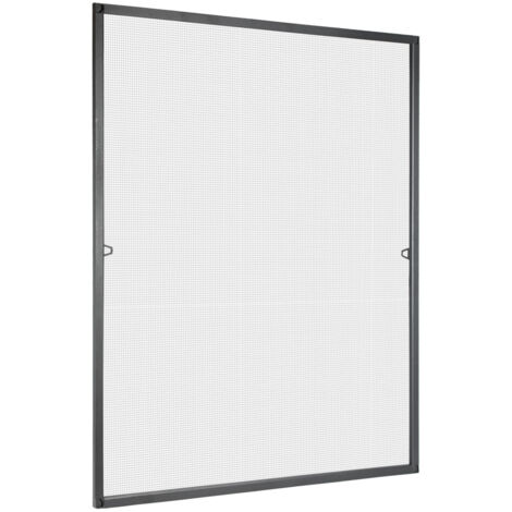 Wolketon Zanzariera in alluminio per finestre zanzariera in garza protezione UV zanzariera impermeabile telaio 120x140CM Antracite