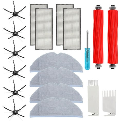 Wolketon Zubehör für Roborock S7 S7+ S7 Plus S7 Maxv S7 Maxv Ultra S7 Pro Ultra Saugroboter Ersatzteile 2 Hauptbürste, 6 Seitenbürsten, 4 Filter, 4 Wischtücher