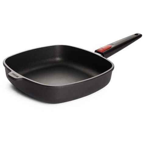 Woll 1626N Nowo - Padella Quadrata in Titanio, 26 x 26 cm, Altezza 6,5 cm, Manico Rimovibile
