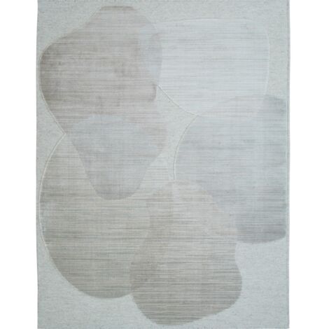 WOLLE ART - Tapis en laine motifs contemporains rose délavé 160x230