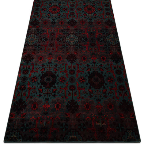Wollteppich OMEGA KARAJA Blumen ruby red 200x300 cm