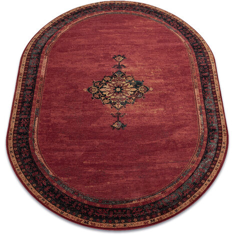 Wollteppich POLONIA Oval SAMARKAND Rubin red 170x235 cm