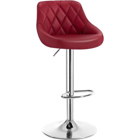 WOLTU 1 pcs bar stools chairs Breakfast Dining stools chairs for Kitchen Adjustable Dark Red