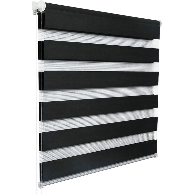 Woltu - 1 pièce Store Enrouleur Double, Fixation Rapide sans perçage, Isolant Thermique, 65x150cm, Anthracite VH5526an