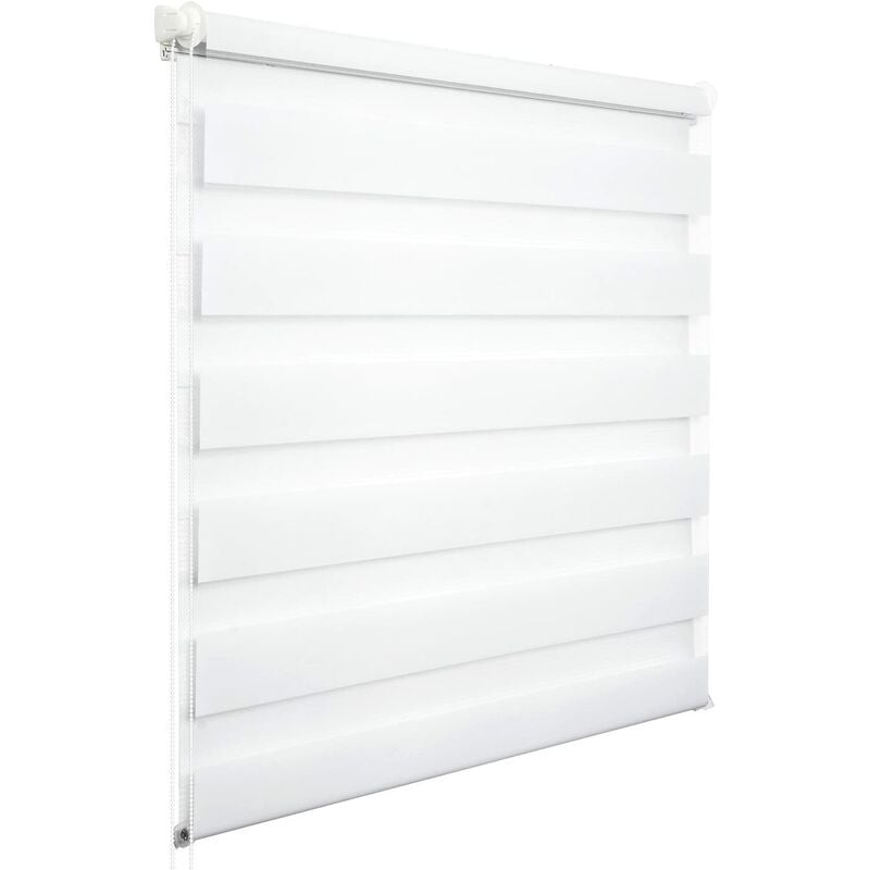 Woltu - 1 pièce Store Enrouleur Double, Fixation Rapide sans perçage, Isolant Thermique, 85x220cm, Blanc VH5890ws